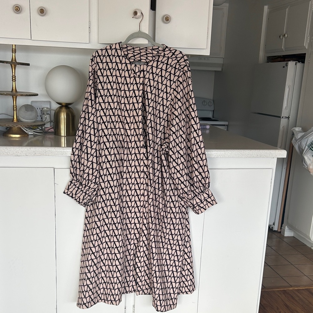 Geometric Patterned Trench Coat - image 1